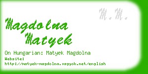 magdolna matyek business card